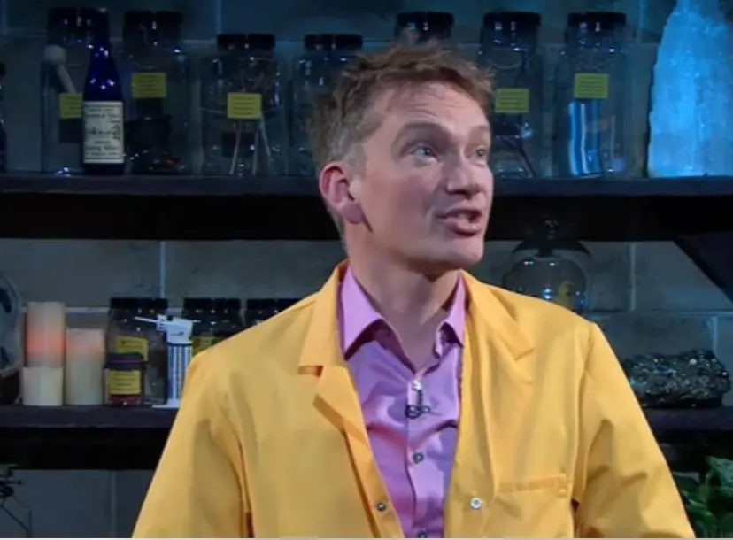A still of Peter Wothers during his CHRISTMAS LECTURE
