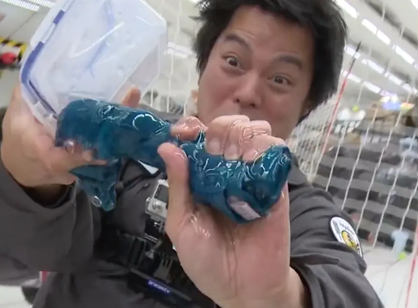 Kevin Fong floating in the International Space Station.