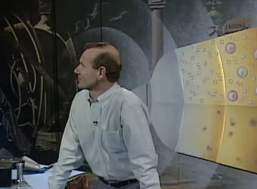 A still from the 1993 CHRISTMAS LECTURE with Frank Close