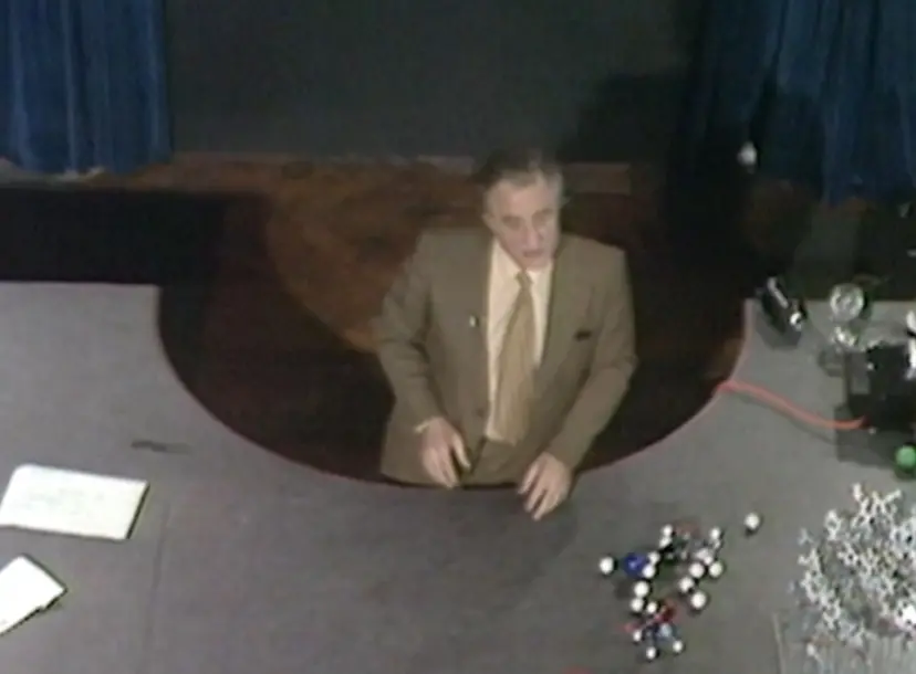 George Porter at the Ri theatre desk, from above