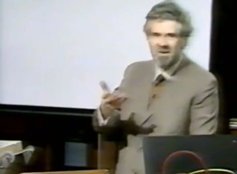 Christopher Zeeman speaking at the Ri theatre