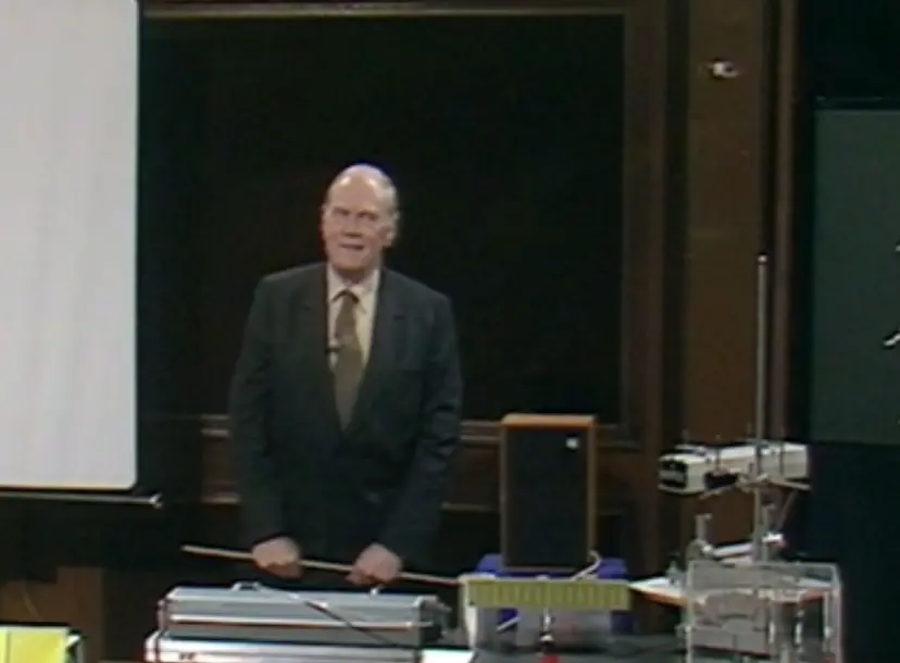 RV Jones speaking in the Ri Theatre
