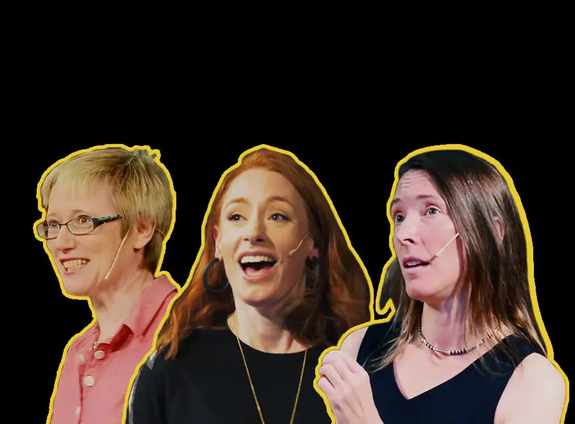 Stills of Nessa Carey, Hannah Fry and Tara Shears during their talksk