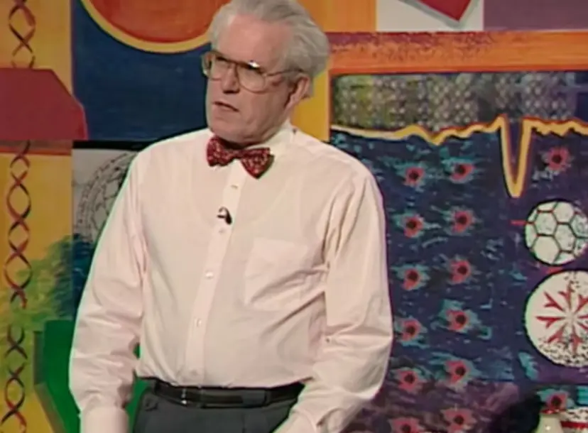 Charles Stirling standing in the Ri theatre