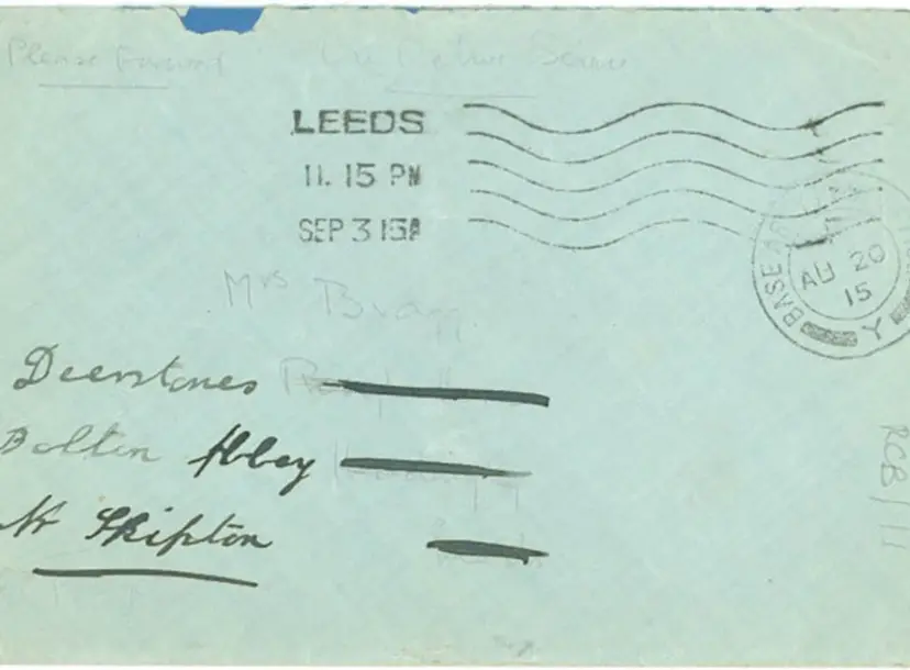Robert’s first letter after landing in Gallipoli postmarked for the same day as the announcement of his death.