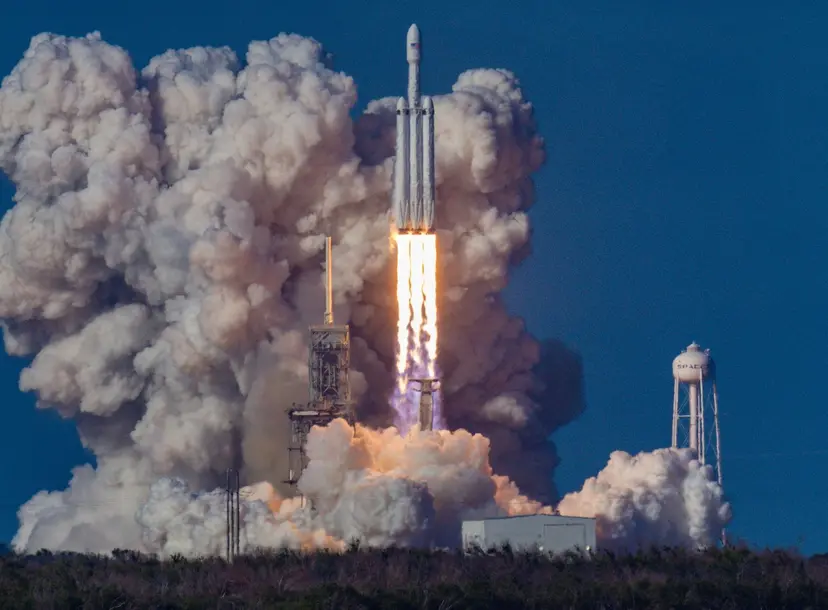 first launch of SpaceX Falcon Heavy rocket 