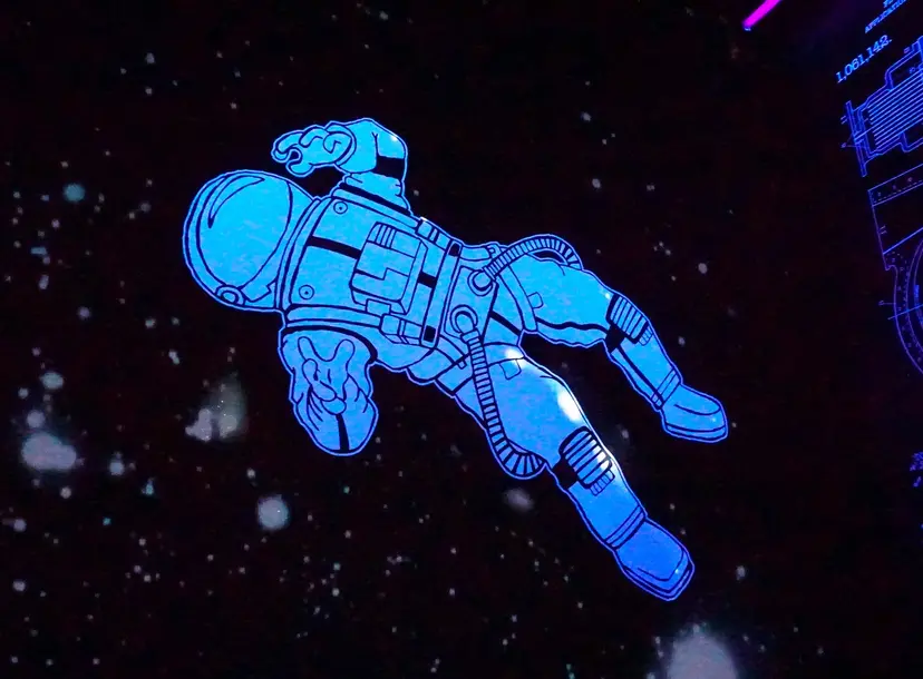 Image of a spaceman floating in space