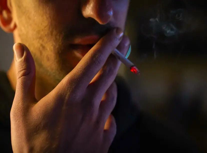Man smoking a cigarette