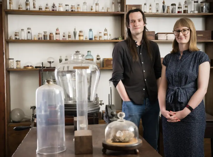 Stefan and Sheryl in Michael Faraday's lab