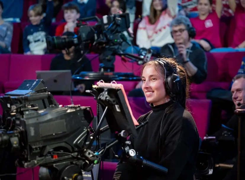 A cameraperson filming the CHRISTMAS LECTURES