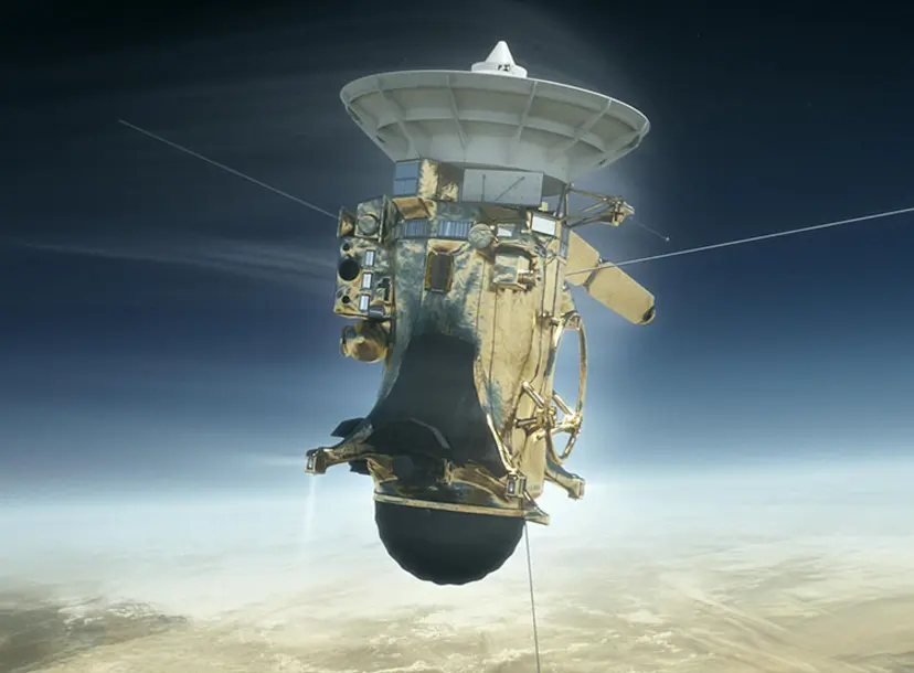 Artist's impression of Cassini plunging into Saturn's atmosphere
