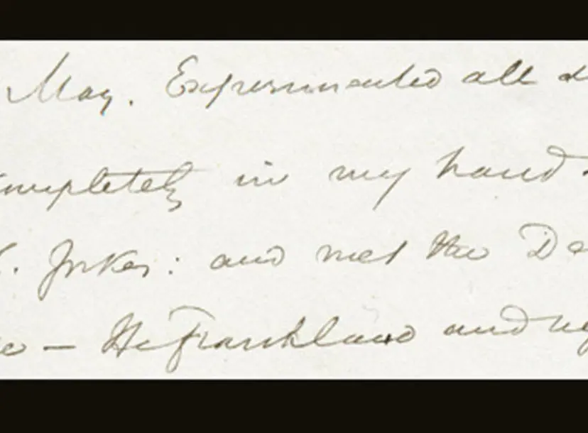 'Wednesday 18 May; Experimented all day; the subject is completely in my hands!', extract from John Tyndall's journal, 1859