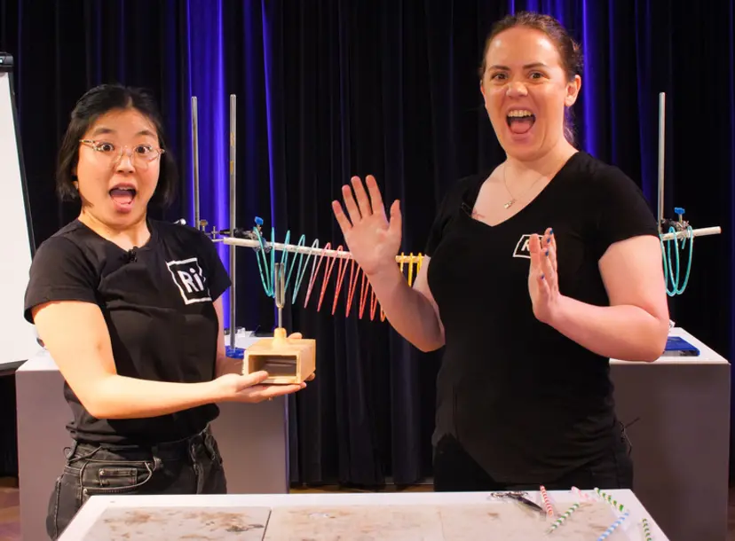 Jemma and Isla doing some science