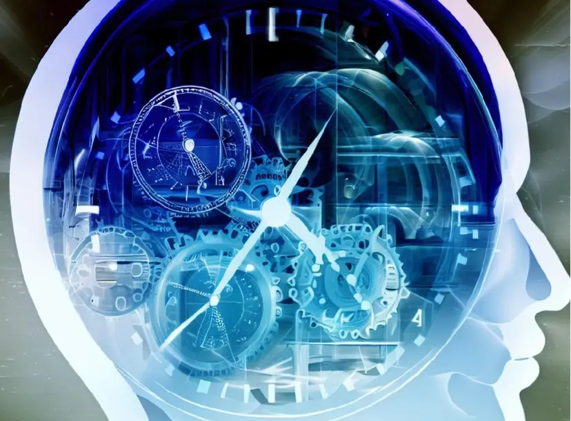 Image of head with clock inside