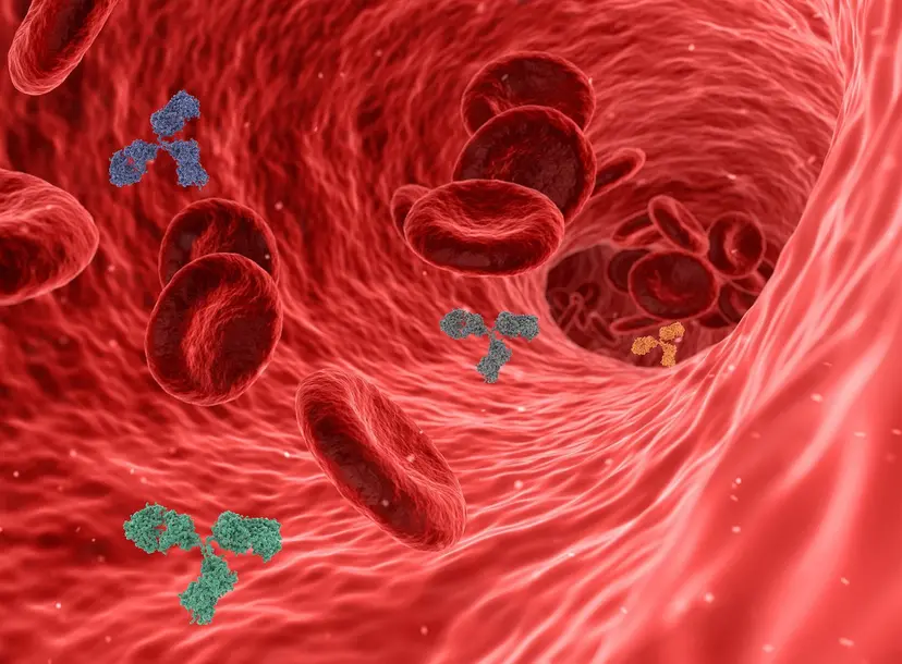 Image of immune system in bloodstream