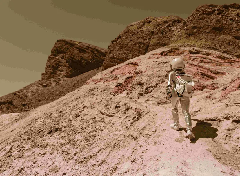Image of astronaut on Mars