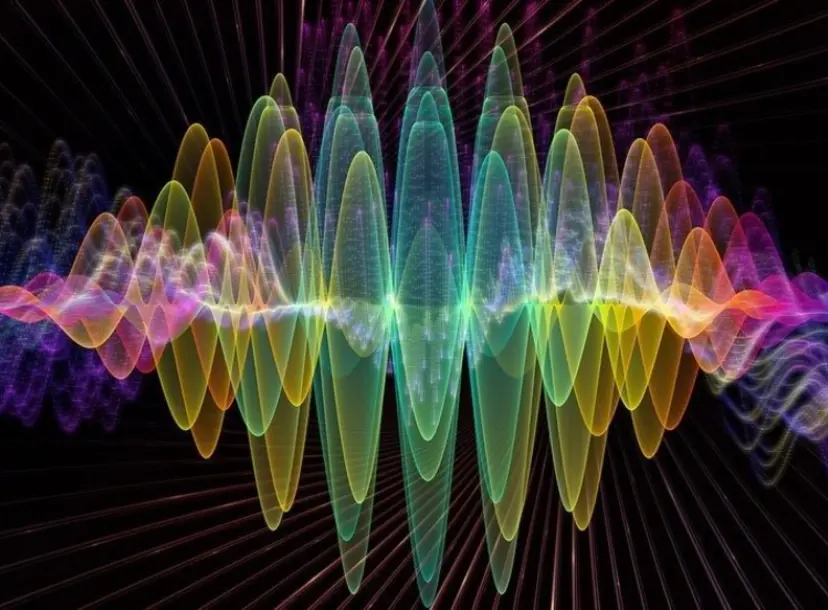 A coloured image of waves