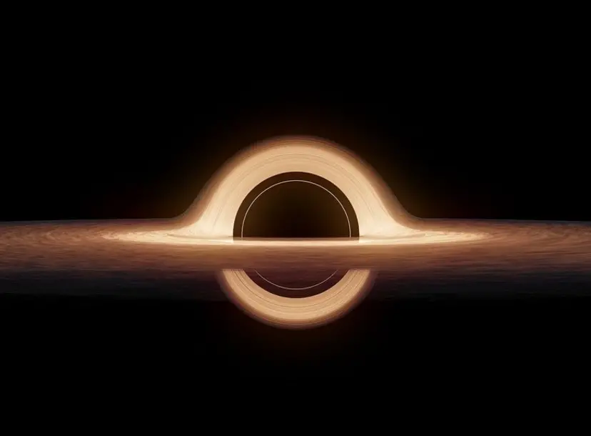 A stylised image of a black hole in space.