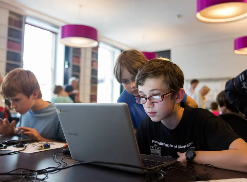 Participants sat in front of a laptop 