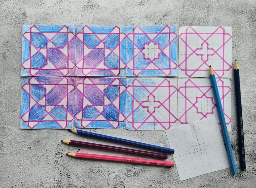 Multicoloured geometric drawing