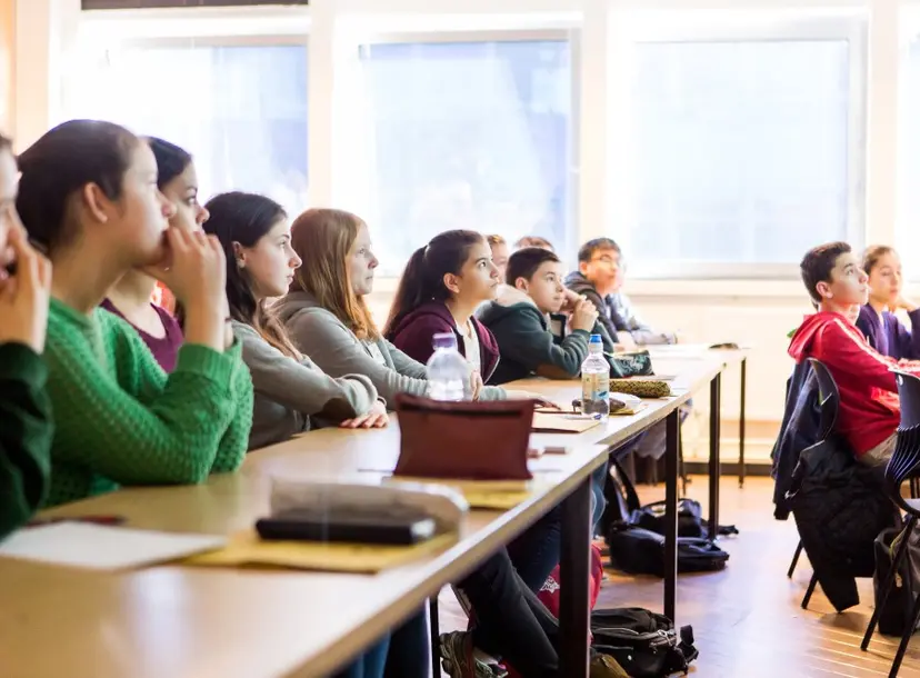 Students sitting in classroom 