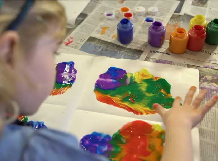 A child painting