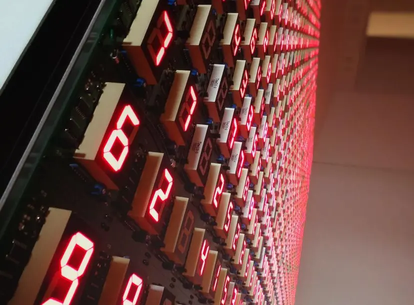 A series of numbered buttons