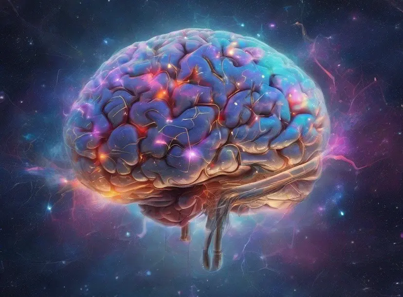 Colourful abstract picture of a brain