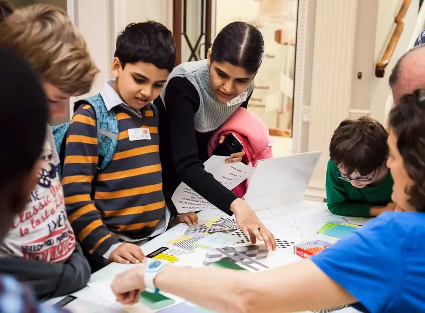 Participants looking at images of fractals
