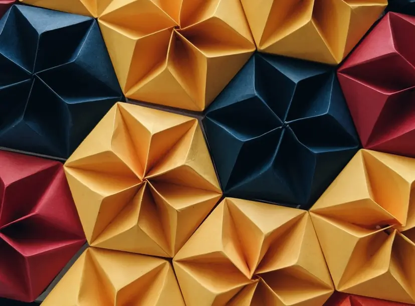 Colourful origami shapes