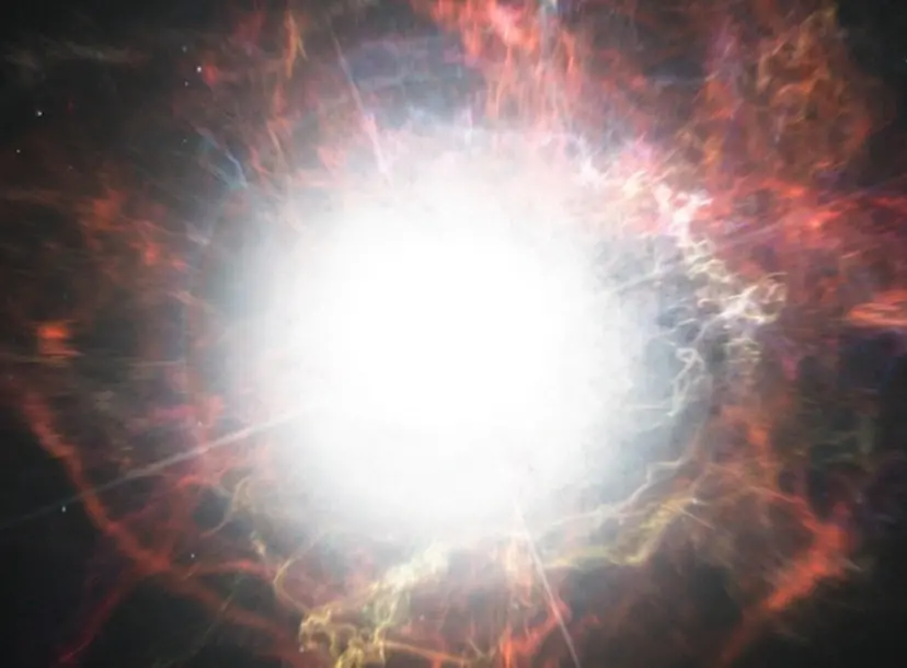 A photo of a star, the light saturates the photo