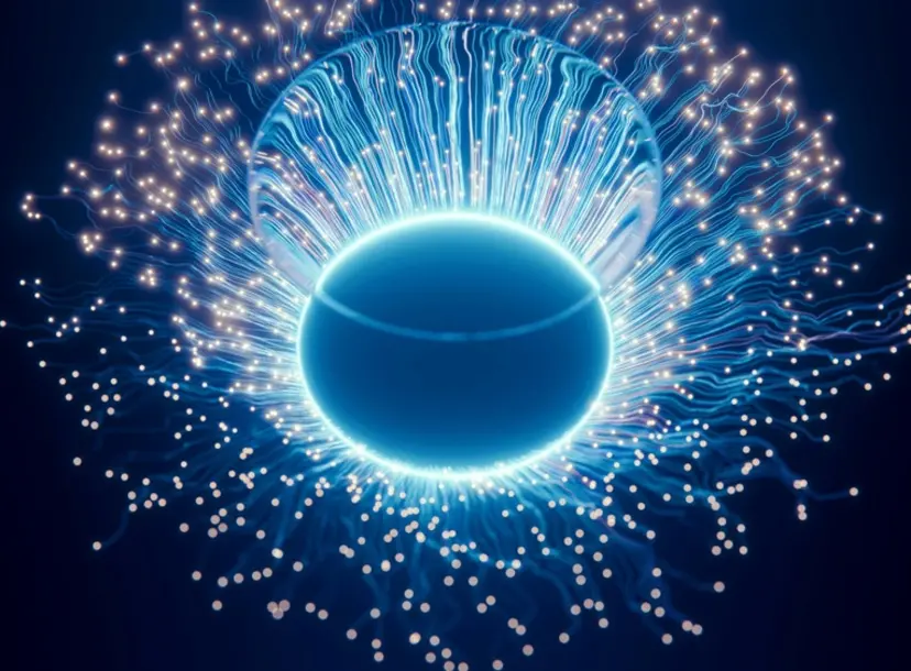 Abstract image representing particles and information