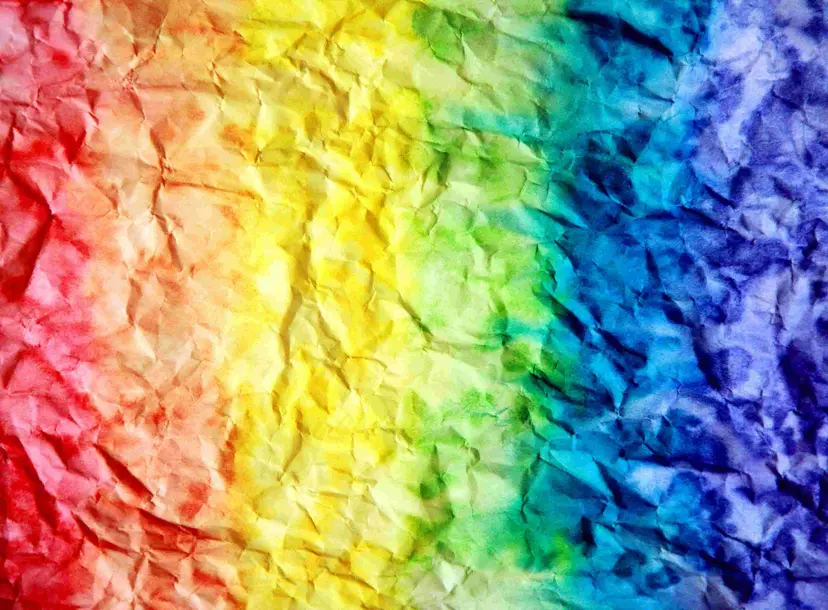 Image of rainbow crinkled paper