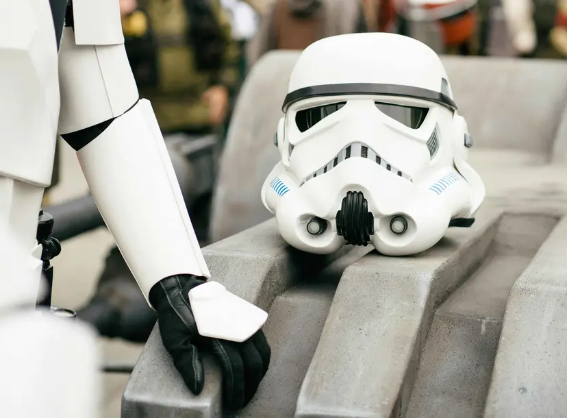 A stormtrooper helmet