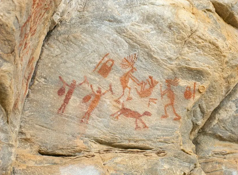 Prehistoric art work on stone