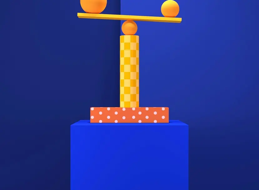 Blue background balance representing time