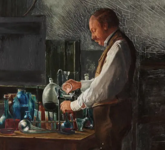 A painting of John William Strutt, 3rd Baron Rayleigh