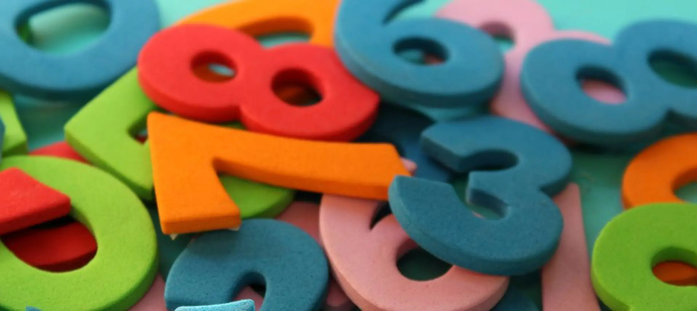 pile of colourful foam numbers