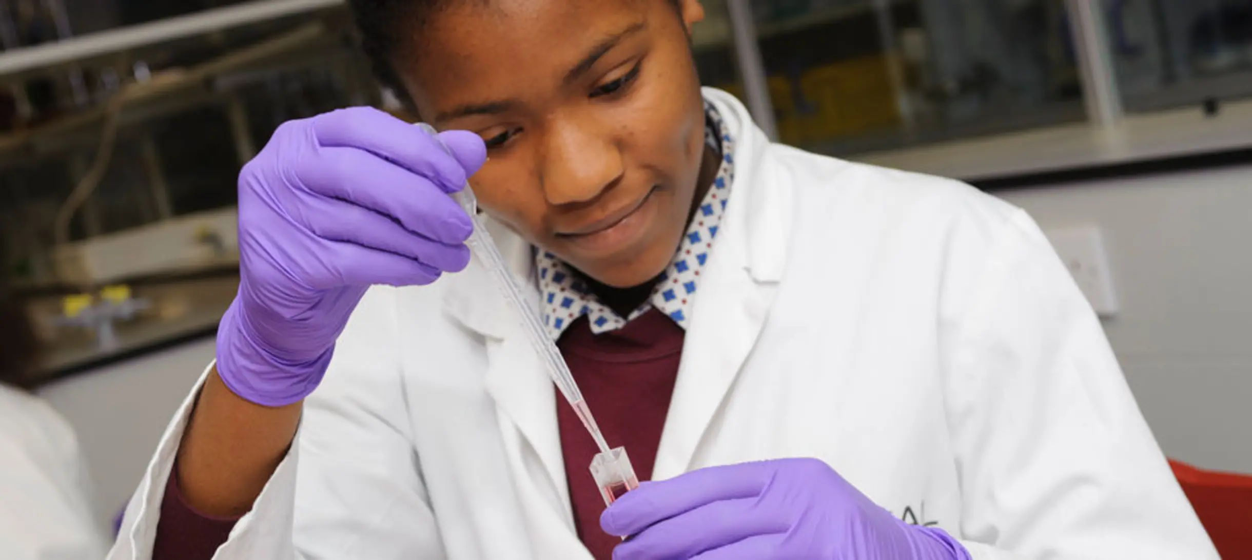 Student taking part in a workshop at the L'Oréal Young Scientist Centre in London