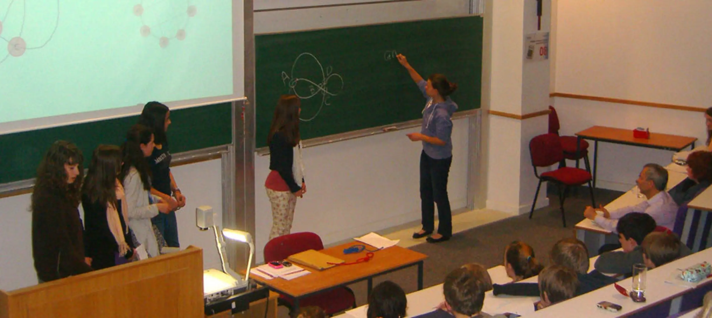 Students in Exeter giving presentations on their masterclass topics