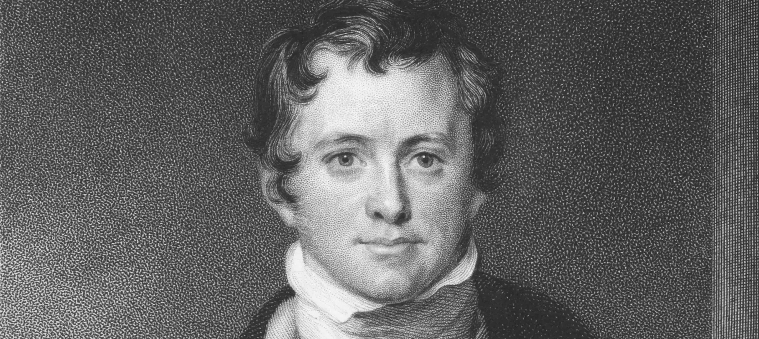 A black and white image of Humphry Davy
