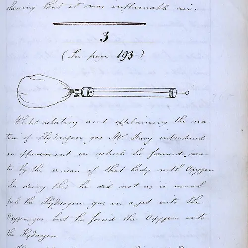Faradays Notes on Davy Lectures gas bag illustration