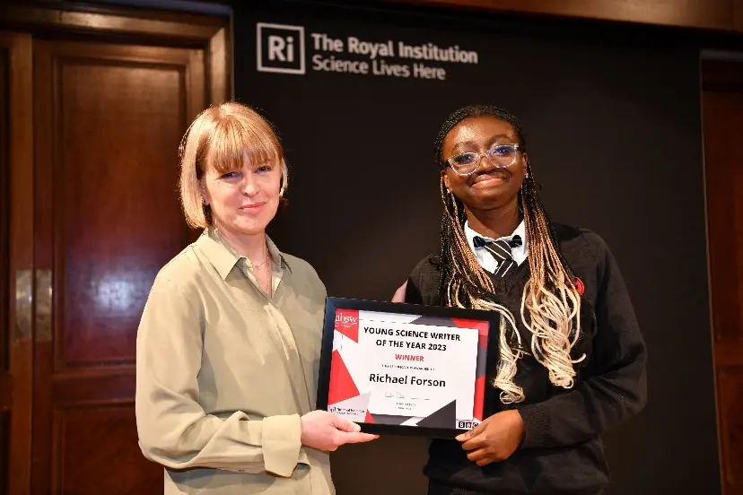 Young Science Writer of the Year 2023 award presentation