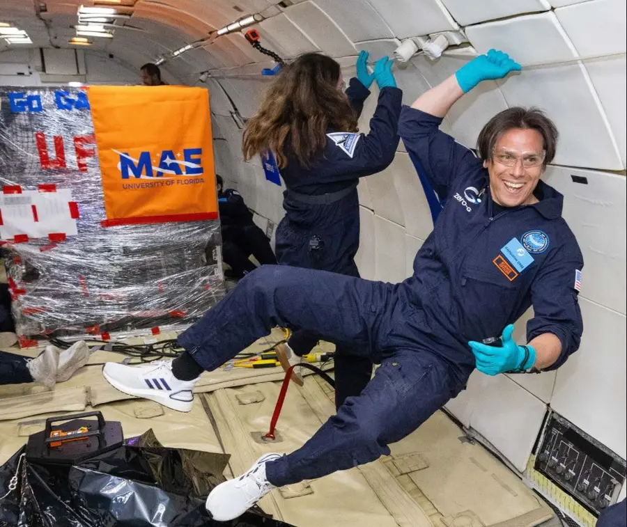 Neil floating during a recent parabolic flight