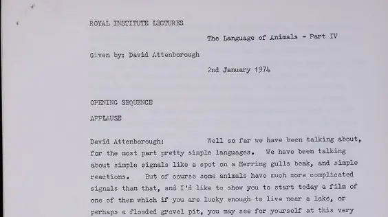 Text from David Attenborough's missing talk