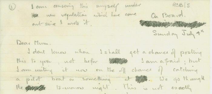 Robert's letter to his mother dated 4 July