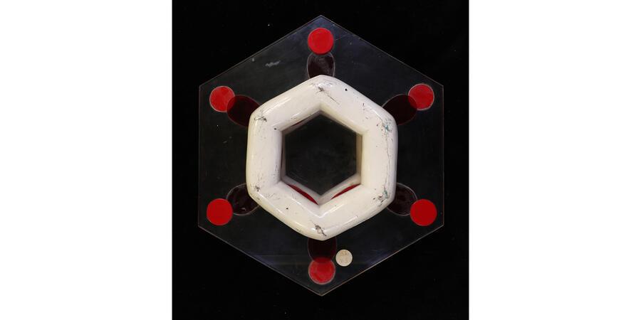 Model of Benzene’s structure from 1929 showing its delocalised electrons and flat structure. Credit: Royal Institution