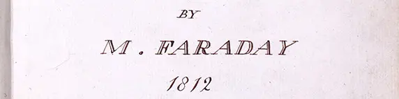 A portion of a handwritten note by Michael Faraday from 1812