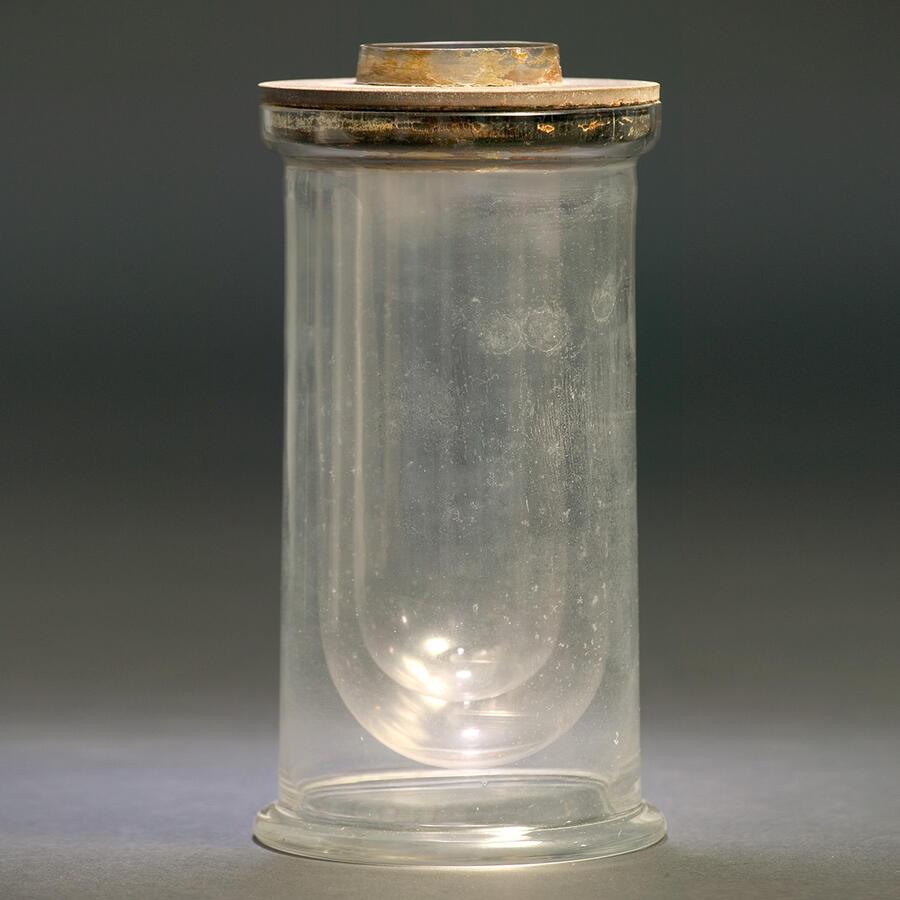 Dewar's flask. We can see several layers of glass within the container, with gaps in between.