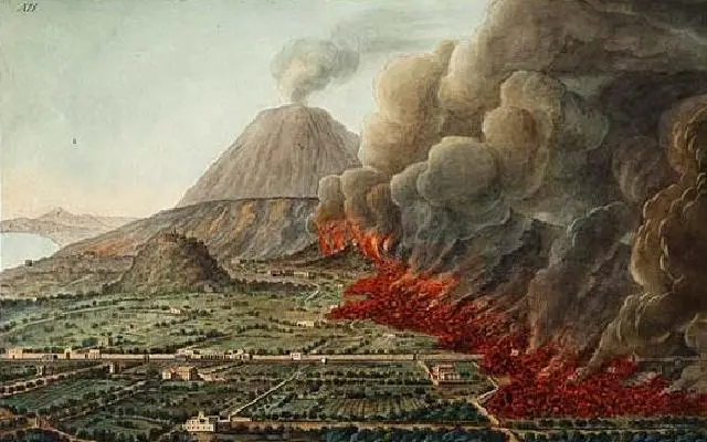 A painting of erupting mount Vesuvius
